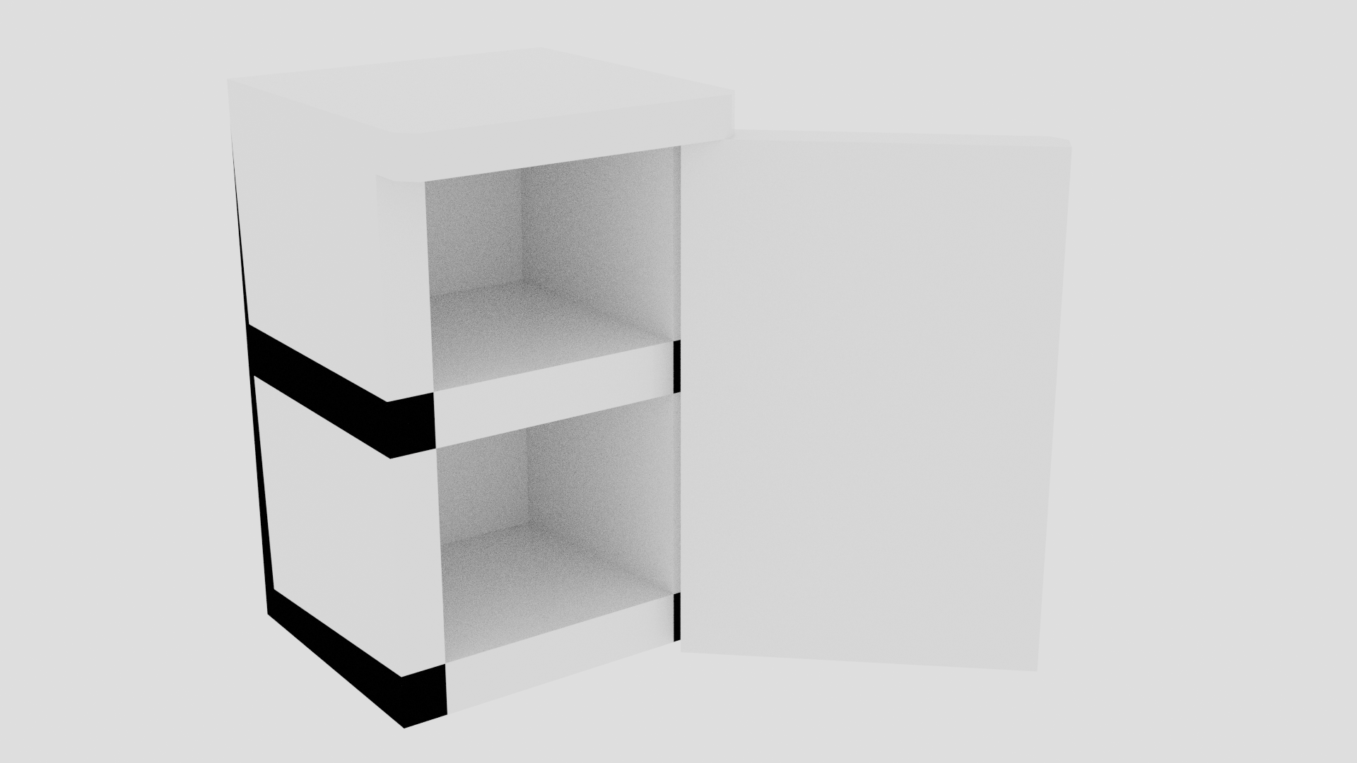 レンダリング後の一部が漆黒になっている冷蔵庫